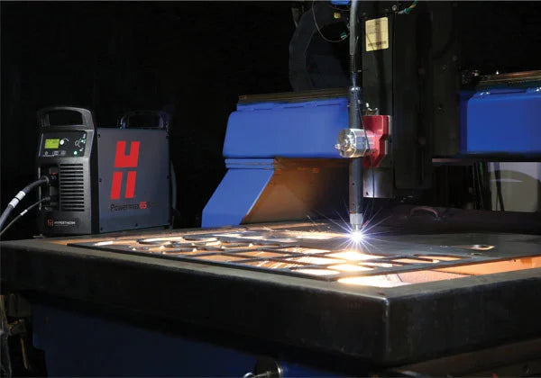 Hypertherm Powermax65 SYNC Plasma Cutter Action Shot Hypertherm Powermax65 SYNC Plasma Cutter Action Shot